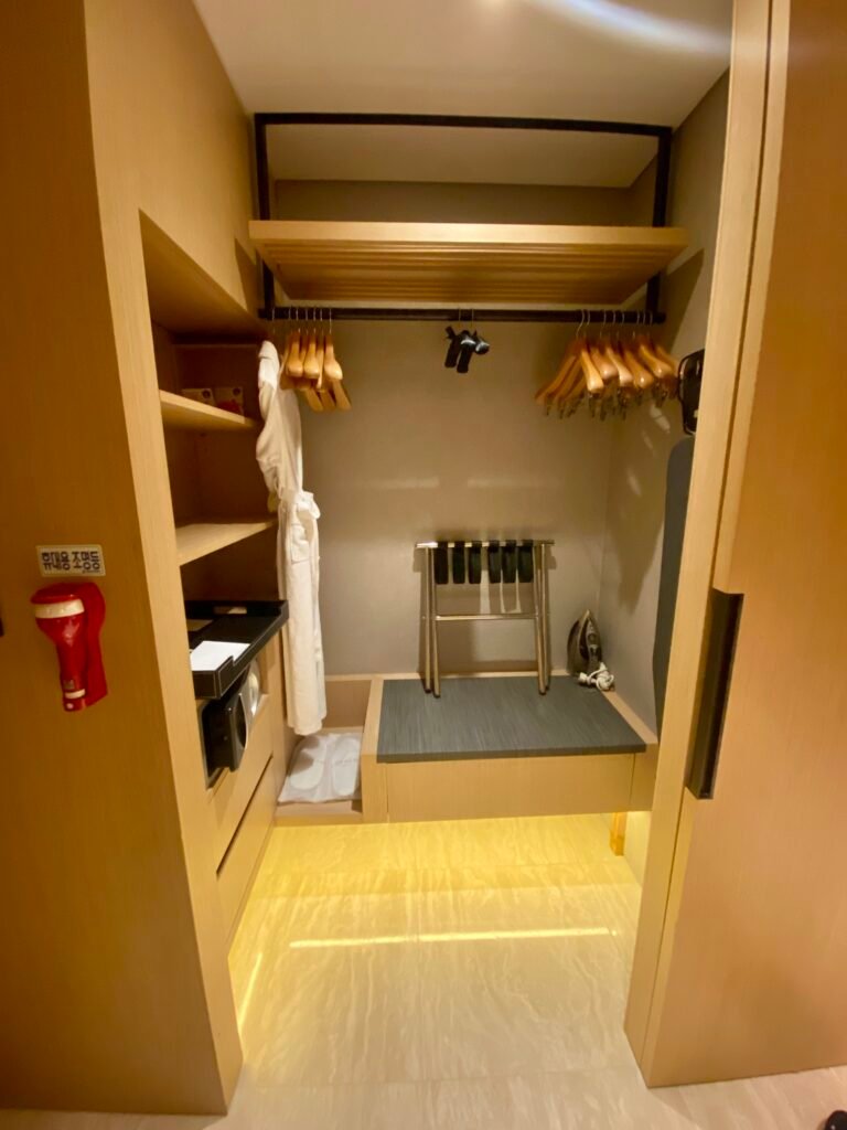 Closet space in Conrad Seoul room