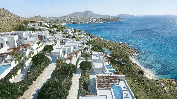 four seasons mykonos Ariel view - hotel openings in 2025