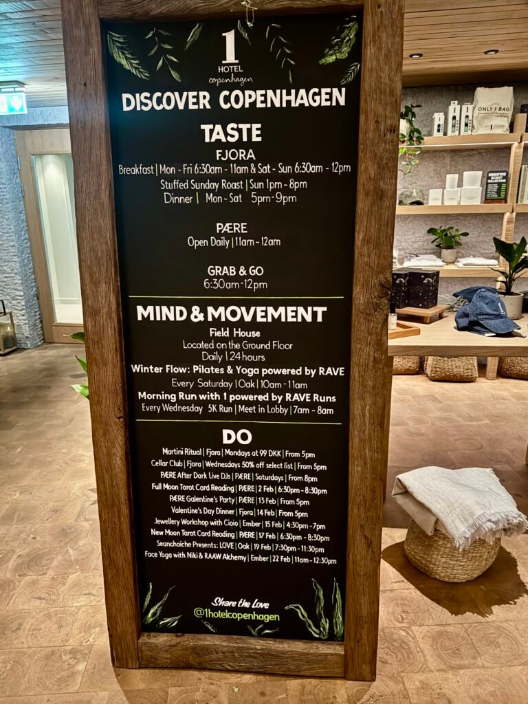 1 hotel copenhagen gym activities